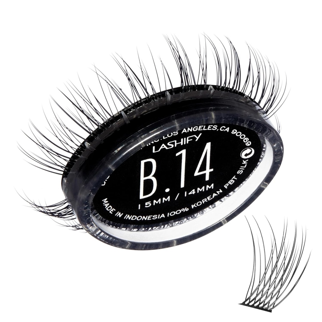 Lashify Bold 14mm Gossamer DIY Eyelash Extensions Refill, ブラック, 簡単な偽物 Eyelashes for Natural Look