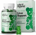 Wild & Organic Liver Support Gummies - Milk Thistle, Dandelion Root Extract for Liver Cleanse Detox - 60 Silymarin Milk Thistle Gummies - Vegan, Non-GMO Herbal Supplement.