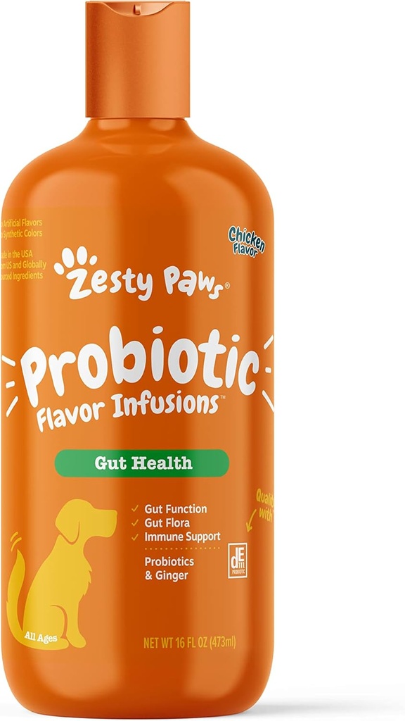犬のためのゼスタイの足のプロバイオティック風味の注入 - Gut Health&Floraのためのプロバイオティクスの500ミリオンCFU - 免疫システムをサポート - チキンフレーバー