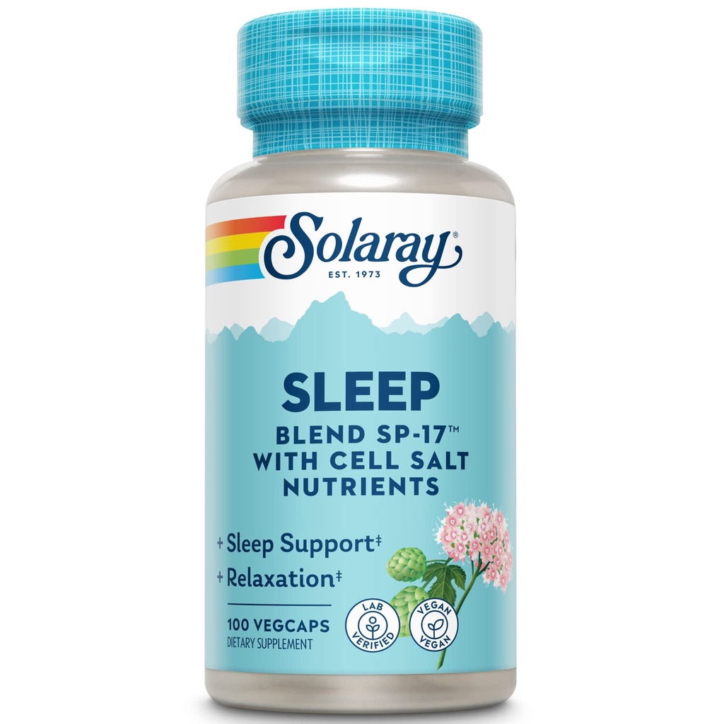SOLARAY 睡眠ブレンド SP-17 | ヘルシーな眠りとリラックスを支援するハーブブレンド w/セルソルト栄養素 | 非GMO、ビーガン | 100 VegCaps
