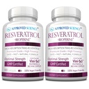 承認された科学のResveratrol - トランスレスベラトロールの1000のmg - ポリフェノール250のmg - 98%純度レベル-Bioperine®が含まれています - 380ビーガンフレンドリーなカプセル - 2ボトル