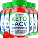 (5パック) Ketofit ACVグミーアドバンスト1000mg、KetoFit Keto + ACV重量管理グミーApple Cider Vinegar Keto Fit栄養補助食品KetofitグミーレビュービタミンB12 B6(300グミー)
