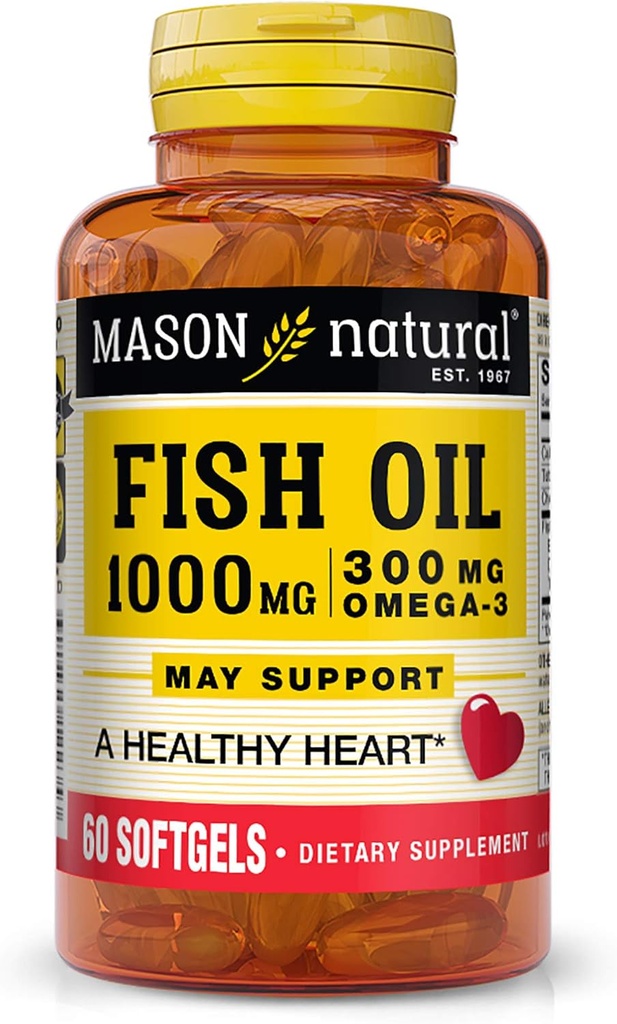 マソンのビタミンの魚油1000のMg Omega-3のSoftgels、60の計算