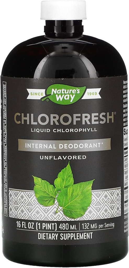 Nature's Way Chlorofresh 液体クロロフィル内部消臭剤、未燃 16 oz