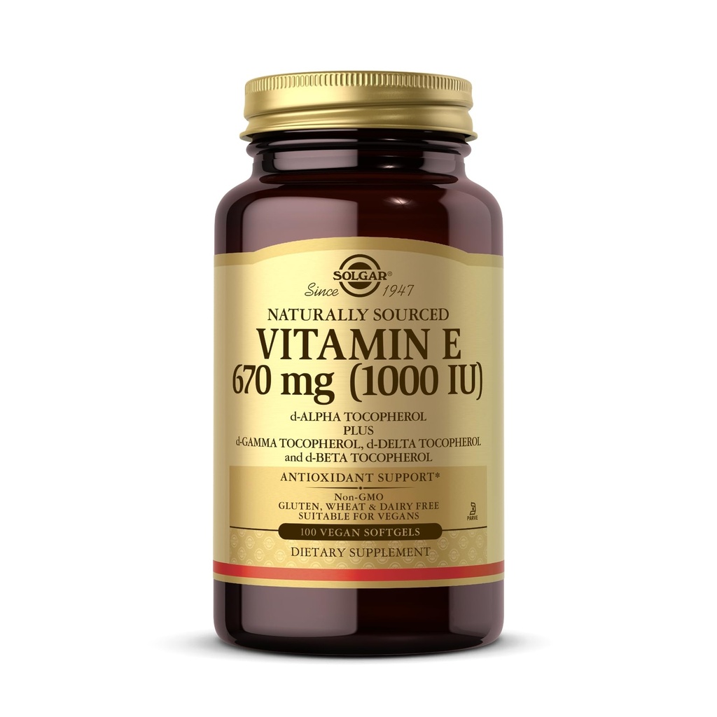 ソルガービタミンE 670 mg(1000 IU) - 100ビーガンSoftgels - 天然抗酸化剤 - 非GMO、グルテンフリー - 100サービング