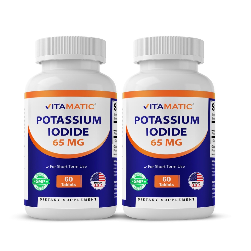 Vitamatic のカリウムの Iodide のサービングごとの 65 の mg - 60 のタブレット - 甲状腺サポート - KI の丸薬(60 の計算)