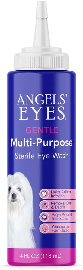ANGELS の EYES の多目的の生殖不能の目の洗浄 4 の oz 目の洗剤およびリンス、アレルギー、残骸、泥炭、乳酸が付いているすべての犬のための乳児の汚れの減力剤