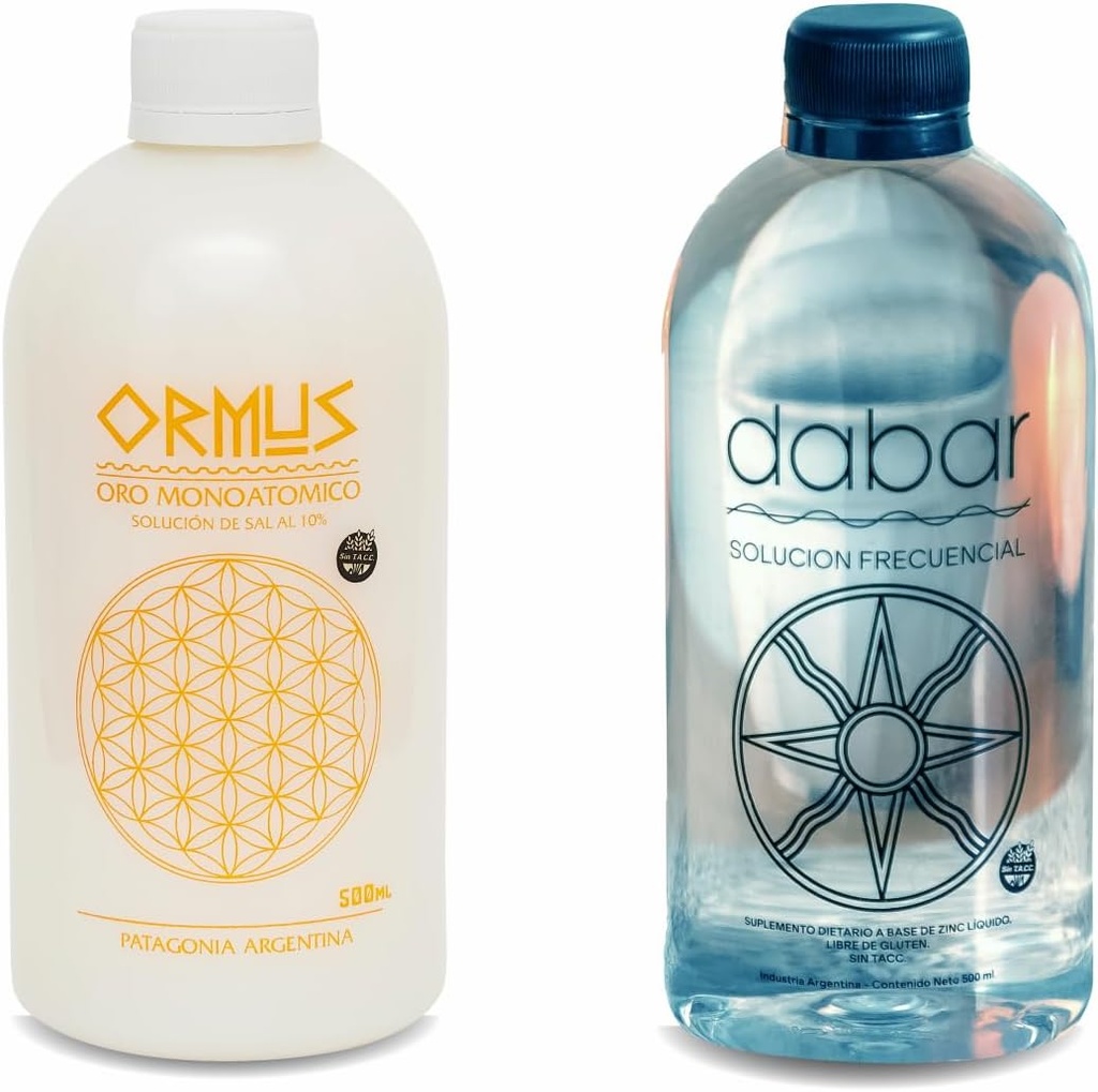 モノアトミックゴールドオーム&亜鉛周波数ソリューション、500 ML 各、天然パタゴニア海の鉱物と天然亜鉛ブースト、キット - マグネシウム、亜鉛、カルシウム、鉄、カリウム&リンから 海の海