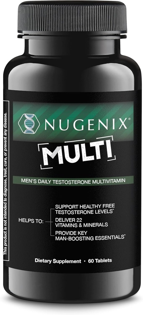 人のためのNugenixのMultivitamin、Multivitaminおよびテストステロン サポート- 19のビタミンおよび鉱物は、自由なテストステロン、バランスのCortisolを支えます、Nitric酸化物の生産、血流- 60のタブレットを促進します