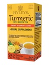 Hyleys Ginger Turmeric Tea Lemon Flavor - 25 Tea Bags (6 Pack - 150 Tea Bags Total) - Wellness Herbal Supplement Green Tea