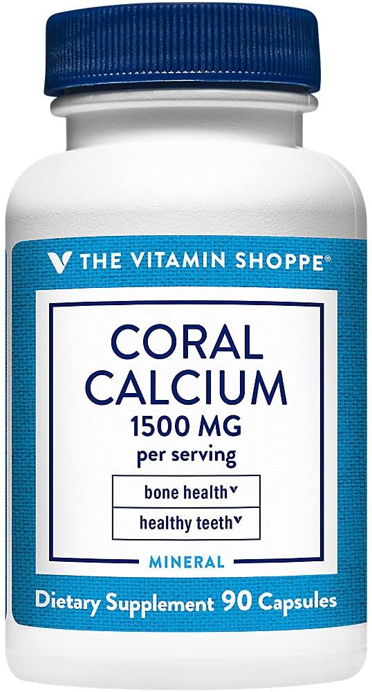 ビタミンショップペサンゴカルシウム1,500MG - 健康な骨と歯(90カプセル)をサポートするためのカルシウム、マグネシウム&トレースミネラルのエコ安全なソース