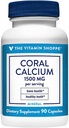 ビタミンショップペサンゴカルシウム1,500MG - 健康な骨と歯(90カプセル)をサポートするためのカルシウム、マグネシウム&トレースミネラルのエコ安全なソース