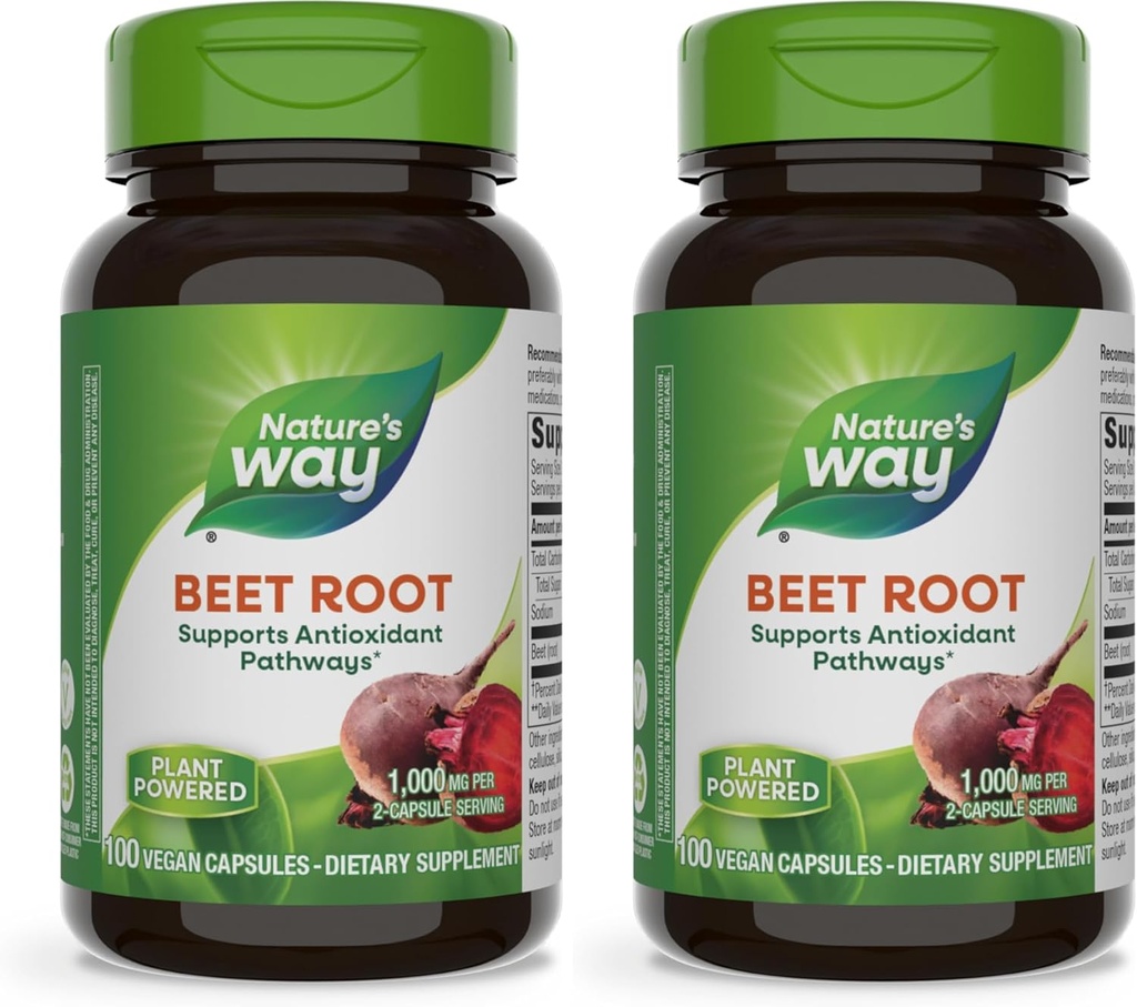 Nature's Way Beet Root、1,000 mg / サービング、100 ベジタリアンカプセル(パック 2)