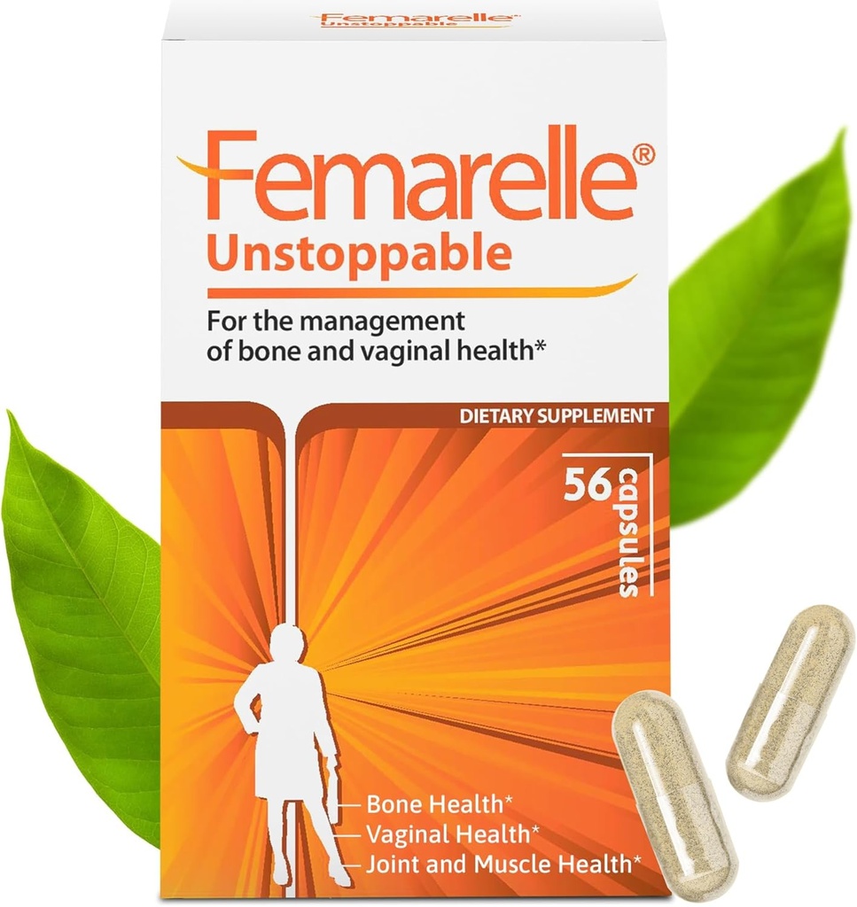 Femarelle® 停止不可能 – 女性のための食事サプリメント – 支持骨, 筋肉と関節 & 腟の健康 – 56 カプセル – 非ホルモン – 臨床的に研究