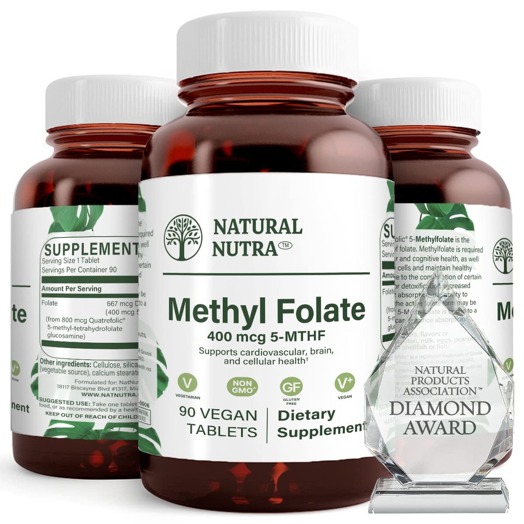 自然なNutra活動的なメチルはクアトレの葉状、サポート ハートおよびボディ健康と補足を、助けます頭脳の健康を、改善します肯定的なバイブ、助けは骨格を減らす、B9、90のビーガン タブレット(2のパック)