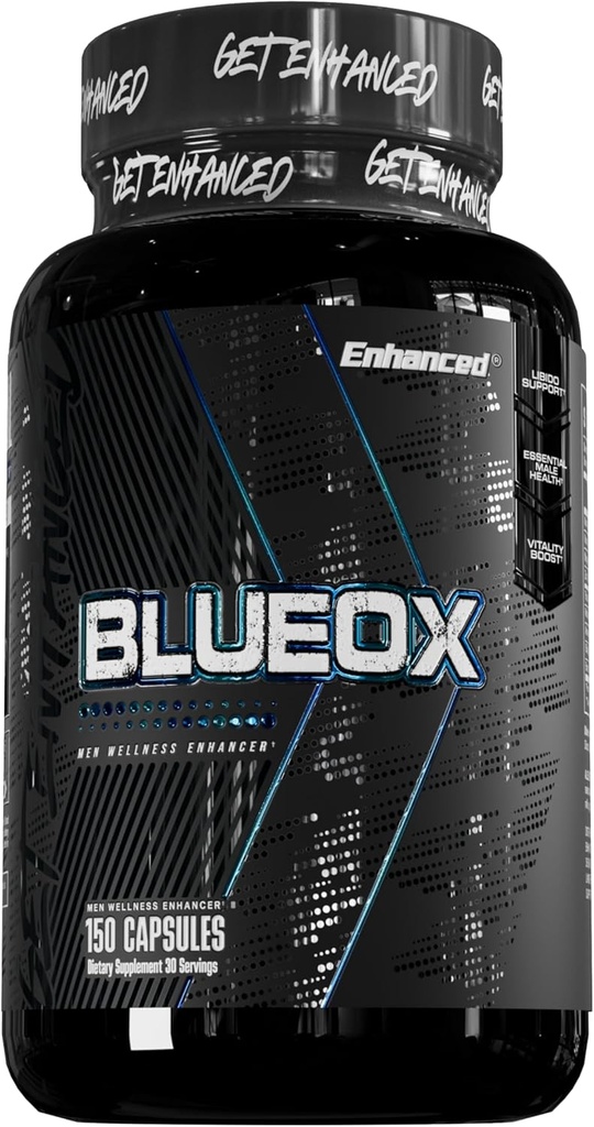 Enhanced Labs - Blue Ox Testosterone Booster- Natural Testosterone Supplement for Increased Strength & Testosterone for Men (150 Capsules)