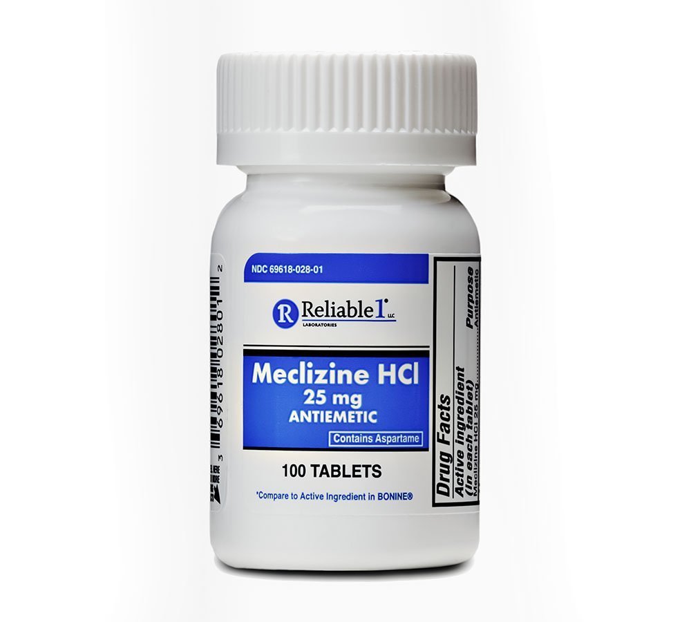 信頼できる1の実験室のMeclizine HCL 25mg 100のタブレット(1本のびん)