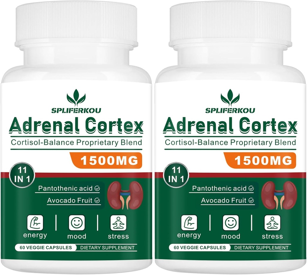 11-in-1 Adrenal サポート補足、パントテン酸およびAshwagandhaのCortisolの補足-サポート健康な副腎機能、エネルギーおよび弛緩- 120のカプセル