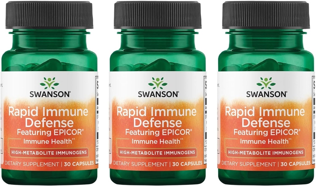 Swanson Rapid Immune Defense Featuring Epicor 500 mg 30 Caps (3 Pack)