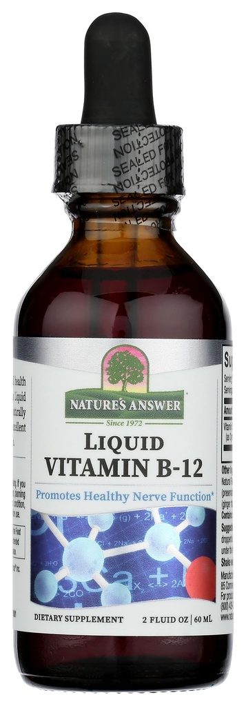 Nature's Answer Liquid Vitamin B-12 | ヘルシーな神経機能とエネルギーレベルを促進します | 自然に風味付け&グルテンフリー2oz