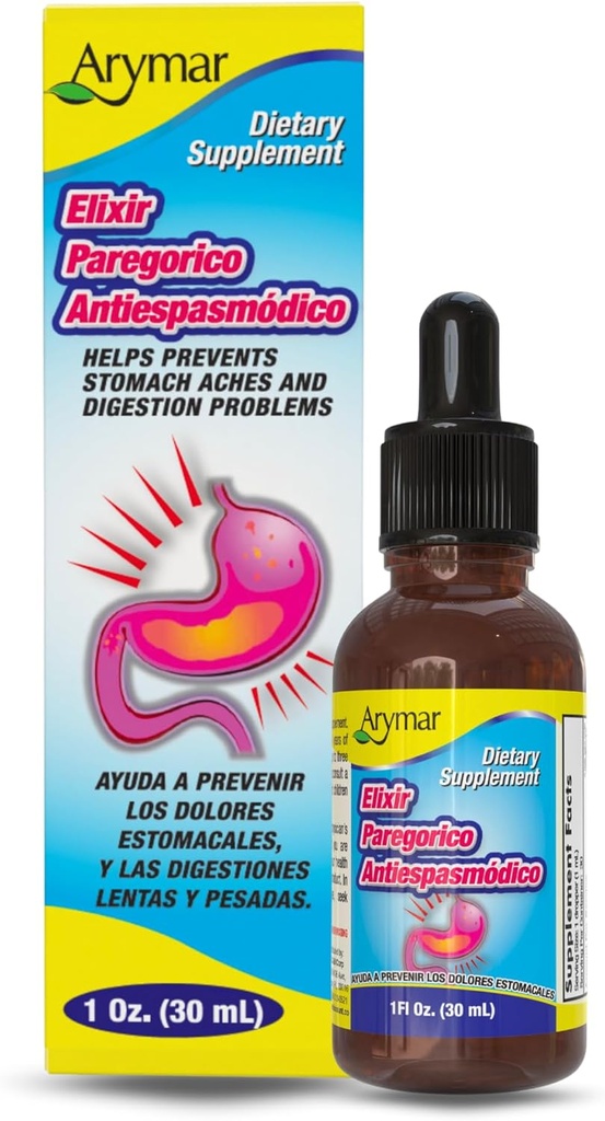 Arymar Elixir Paregorico Antiespasmodico - 消化器系サポートサプリメント - 1 oz