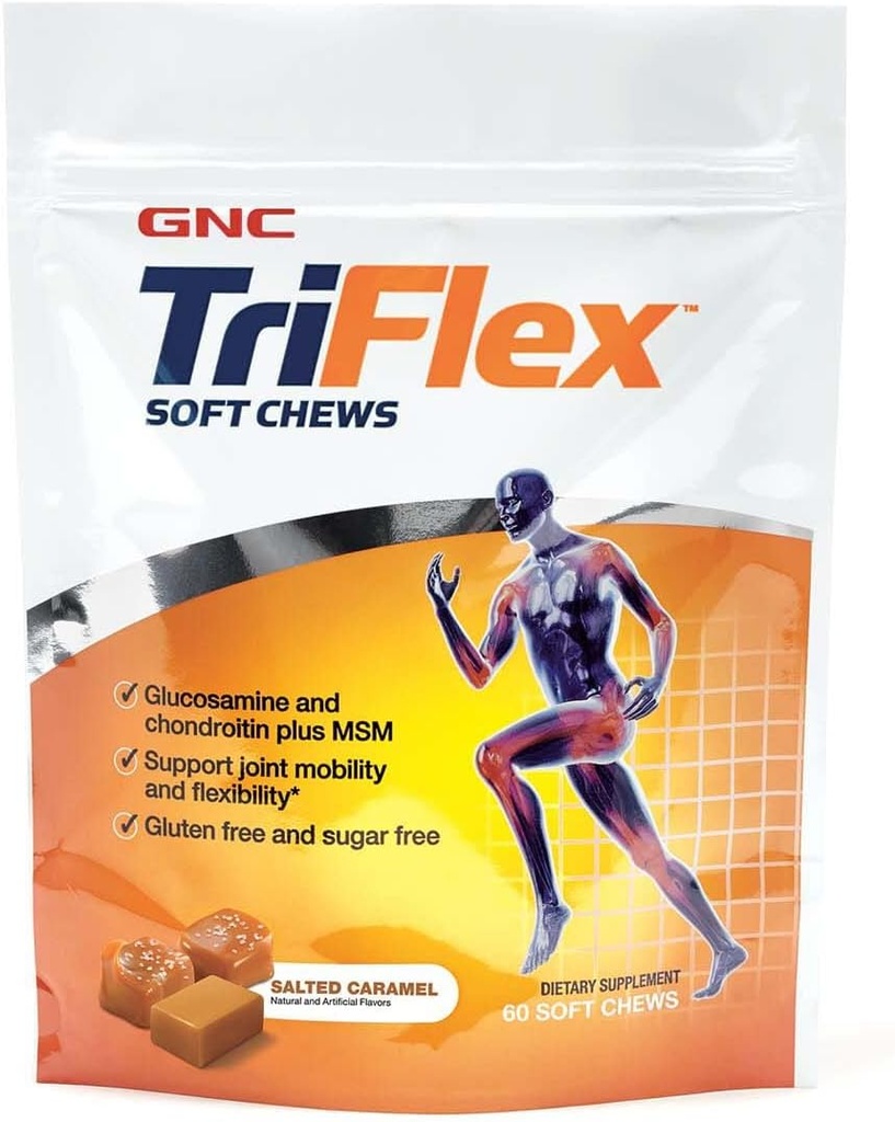 GNC TriFlexの柔らかい咀嚼、塩を付けられたキャラメル、60の柔らかい咀嚼、サポート共同健康