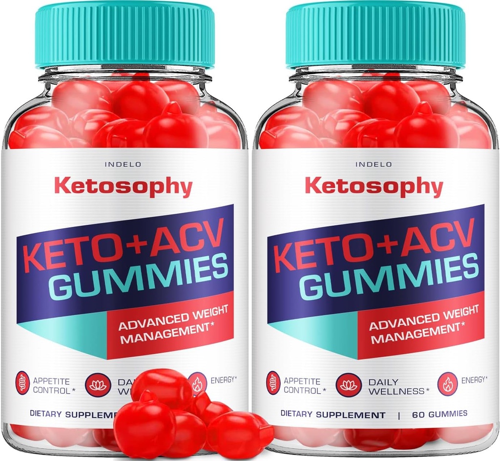(2 パック) KetoSophy Keto ACV グミー - 高度な減量 KetoSophy Keto Plus Gummies Apple Cider Vinegar KetoSophy ACV グミー 重量管理 ダイエットサプリメント レビュー 男性女性 (120 グミー)