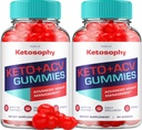(2 パック) KetoSophy Keto ACV グミー - 高度な減量 KetoSophy Keto Plus Gummies Apple Cider Vinegar KetoSophy ACV グミー 重量管理 ダイエットサプリメント レビュー 男性女性 (120 グミー)