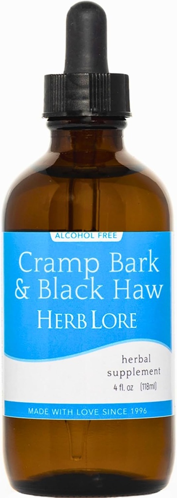 Herb Lore Cramp Bark & Black Haw Tincture – アルコール 無料の液体草の月経クレムサプリメントは、期間のクランプ、筋肉の張力と尿サポートのためのドロップ(4 fl oz)