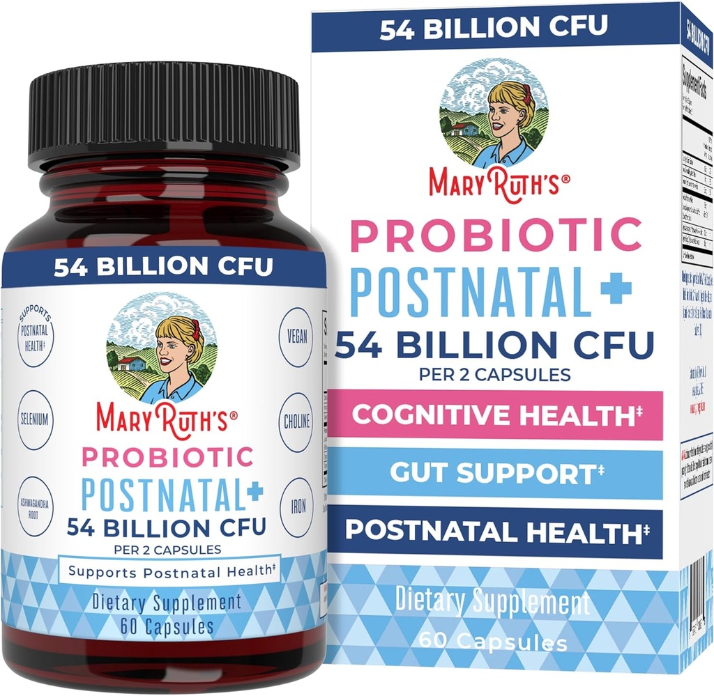 MaryRuth Organics Postnatal Probiotics for Breastfeeding Women | 授乳プロバイオティック カプセル with ビタミン | ミネラル&抗酸化剤 | 54 Billion CFU | Non-GMO | 完全菜食主義者の | 30 摂食