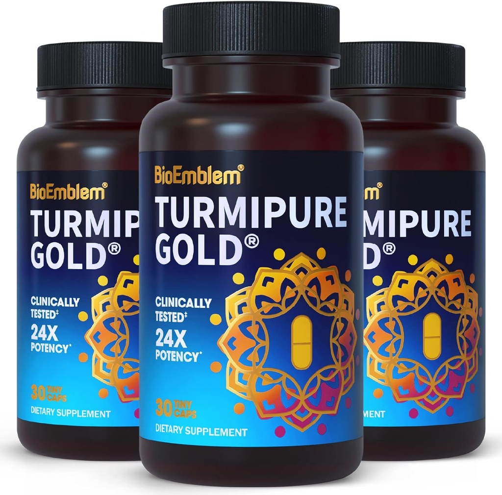 臨床的にスタディされたTurmiPureのBioEmblemのTurmeric Curcumin - 共同サポート、健康なInflammationのTurmericの補足- 1の小さい帽子の日刊新聞、24xの他より吸収-非GMO、90のサービング