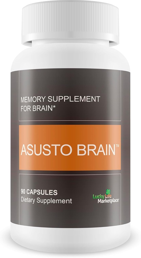 Asusto Memory Supplement for Brain - Improved Capsule Formula - Natural Brain, Memory, & Focus Support - Brain Support - Brain Supplement - Nootropic - Natural Asusto Sandalwood Improved Formula