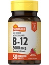 サンダンスビタミンB12高速分解錠 | 5000mcg | 50カウント | メチルコバラミンとして | 天然ベリー味 | ベジタリアン・非GMO・グルテンフリー対応サプリメント