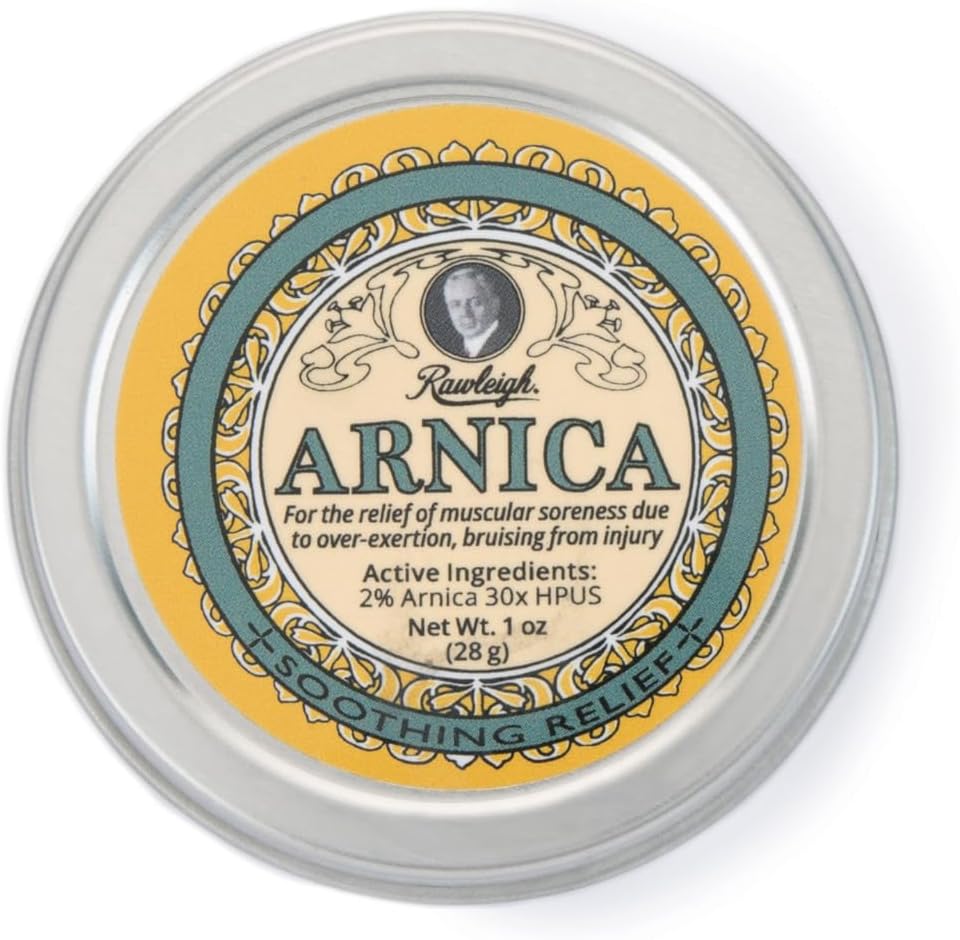 Rawleigh Arnica Soothing Balm: 1 oz, 2% Arnica 30X HPUS, 筋肉の痛みのための自然なフォーミュラ, 過剰摂取の美化, 素早く吸収します, 非脂っこく, 旅行フレンドリーティン - パック 1