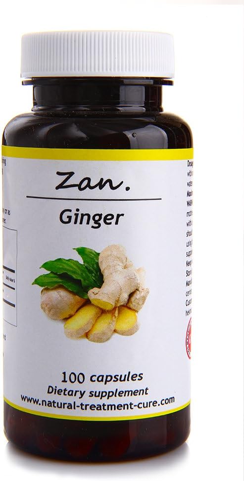 Hekmaセンターピュアジンジャールート - Zingiber Officinalis - 100カプセルは、吐き気を減らす - ビーガン