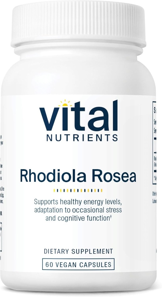 Vital Nutrients Rhodiola Rosea | 健康なエネルギー、記憶およびストレスサポートのためのRhodiolaの補足 | グルテン、酪農場、大豆は放します | 非GMO | 60のカプセル