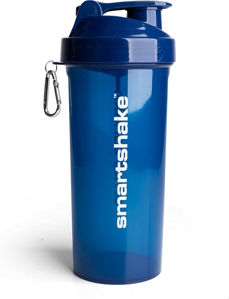 Smartshake Liteプロテインシェーカーボトル1000ml | プロテインシェイクス用の耐摩耗性ジムシェーカードリンクボトル | クリアポリプロピレンウォーターボトル、BPAフリープロテインパウダーシェーカーカップ、男性&女性、ネイビーブルー