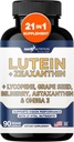 Gade Nutrition LuteinとZeaxanthin Supplements | オメガ3、レスベラトロール、Bilberry、Lycopene、Quercetin、Ginkgo Biloba、ビタミンDなどのアイケアビタミンとミネラルのアスタキサンチンアイビタミン