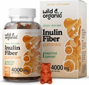 ワイルド&オーガニックインリンファイバーグミー4000mg - 消化器系サポートw /チキンルート - 溶性繊維のサプリメントw /インリンパウダー - ガットサポートのためのプレバイオティクス - 60プレバイオティクスグミー