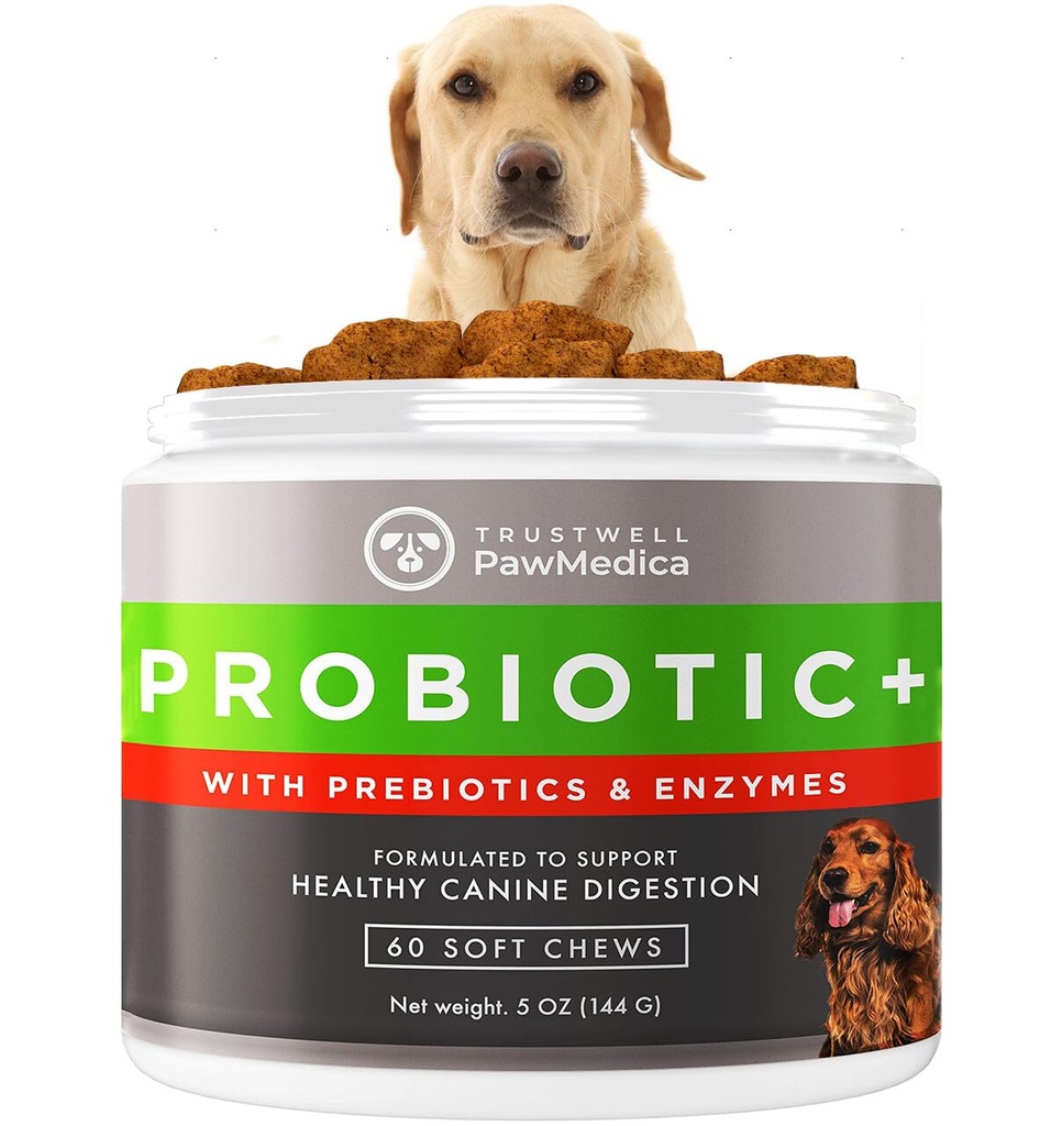 PawMedica犬のプロバイオティクスと消化酵素、米国で作られた犬のためのプロバイオティクス、犬、プレバイオティクス&プロバイオティックドッグ消化器サポート、プロバイオティクス治療 - 60犬プロバイオティック咀嚼