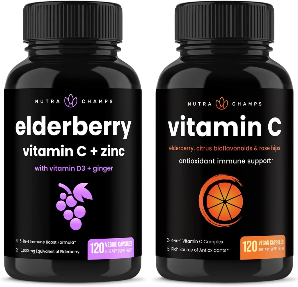 NutraChamps エルダーベリーとビタミンCカプセルバンドル