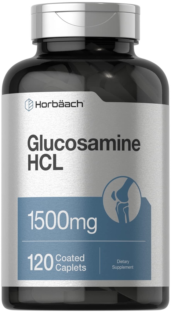 ホバハチグルコサミンHCL | 1500mg | 120カプレット | 非GMOとグルテンフリーサプリメント