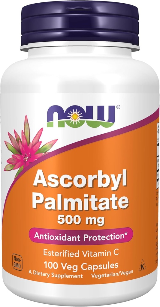 NOWは、Ascorbyl Palmitate 500のmg、EsterifiedのビタミンC、酸化防止保護*、100のベジのカプセルを補います