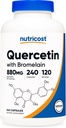Nutricost Quercetin 880mg、Bromelain (165mg) の 240 のベジタリアン カプセル- 120 のサービング(440mg ケルセチン 帽子ごとの)-グルテンフリー、非GMO