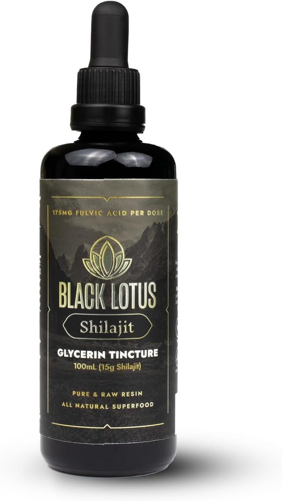 黒いロータス純粋なシラジットの樹脂の液体のチンキ、100ml、アミノの酸、175mg のフルヴィクター酸、免疫サポート、焦点、エネルギーのための人の及び女性のための100%の純粋な自然なシラジット