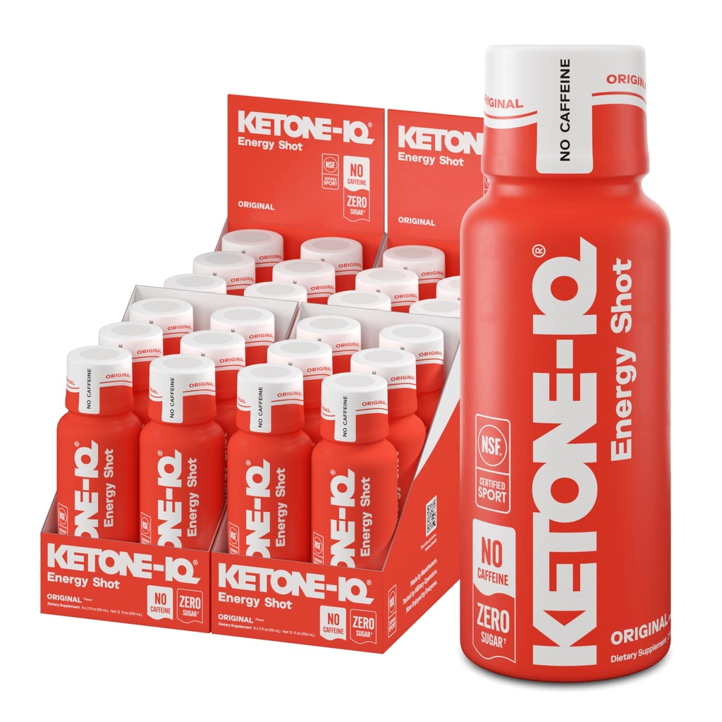 Ketone-IQはカフェイン外因性ケトンエネルギーショットなし - 10gケトンとカフェインフリーエネルギードリンクの24パック - 砂糖無料、塩フリー、すべての自然(オリジナル)