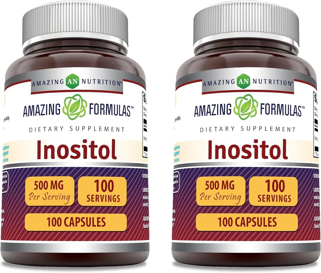 アメージングフォーミュライノシトールサプリメント | 500 Mg / サービング | 100カプセル | ノンGMO | グルテンフリー | アメリカ製 | パック2