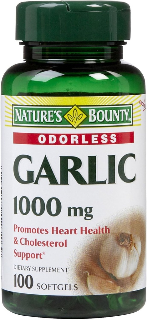 Nature's Bountyのニンニクのエキスの補足、サポート 循環機能、1000のmgの急速な解放のSoftgels、100の計算、3のパック