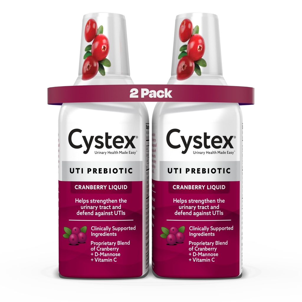 Cystex尿路感染症サポートと予防 - UTI保護と尿の健康維持のためのD-Mannose&ビタミンCとクランベリープレバイオティックサプリメント - 7.6 fl oz - (パッケージ 2)