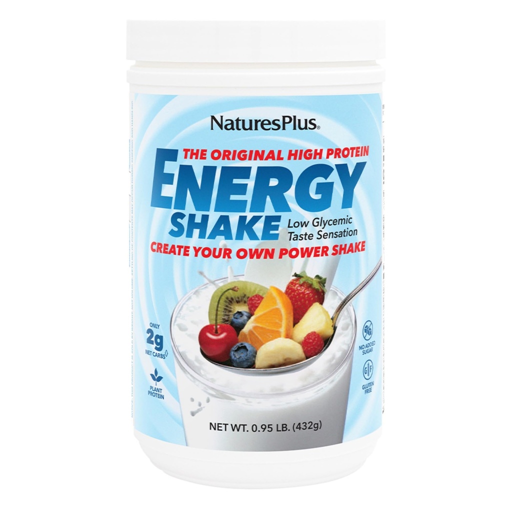 NaturesPlusエネルギーシェイク - 0.95 lb - 16 サービングあたりの植物ベースのタンパク質のグラム - 消化をサポート酵素が含まれています - 砂糖なし - 非GMO、ベジタリアン、グルテンフリー - 16 サービング